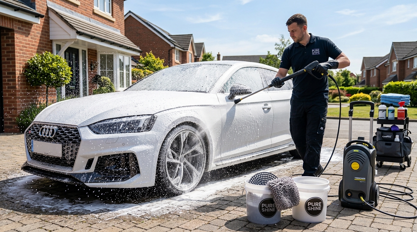 High pressure snow foam bath